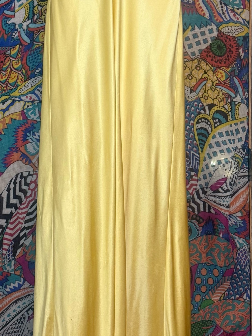 Vintage Yellow Silk Cache Gown Dress